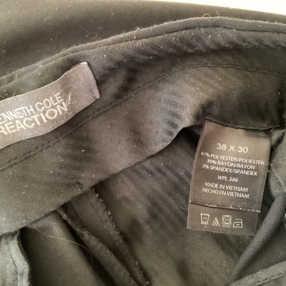 Kenneth Cole Reaction Black Mens Dress Pants Slacks Trousers 38x30 - Picture 4 of 5